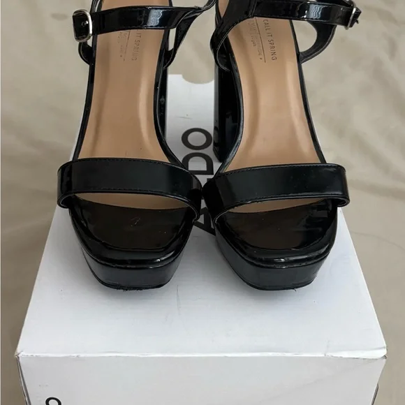 Call It Spring Black Patent Platform Heels - Picture 3 of 4